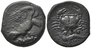 Sicily, Akragas, c. 425-406 BC. Æ Tetras ... 
