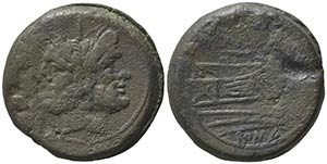 Anonymous, Rome, after 211 BC. Æ As (37mm, ... 