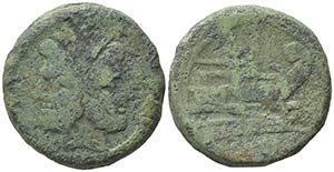 Anonymous, Rome, after 211 BC. Æ As (35mm, ... 