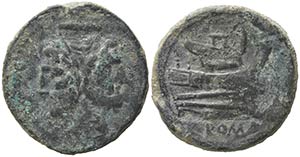 Anonymous, Luceria, 211-208 BC. Æ As (31mm, ... 