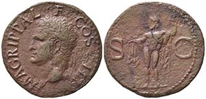 Agrippa (died 12 BC). Æ As (30mm, 9.50g). ... 