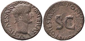 Tiberius (Caesar, AD 4-14). Æ As (28mm, ... 