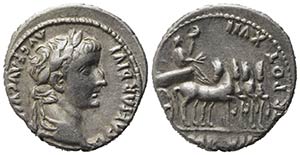 Tiberius (14-37). AR Denarius (18mm, 3.88g). ... 