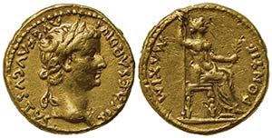 Tiberius (14-37). AV Aureus (18.5mm, 7.68g). ... 