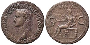 Germanicus (died AD 19). Æ As (27.5mm, ... 