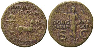 Germanicus (died AD 19). Æ Dupondius ... 
