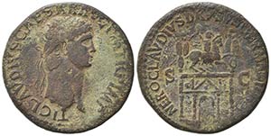 Claudius (41-54). Æ Sestertius (34.5mm, ... 