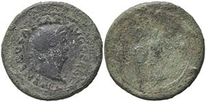 Nero (54-68). Æ As struck on a Sestertius ... 