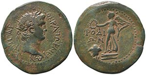 Nero (54-68). Islands of Caria, Rhodes. Æ ... 