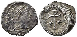 Justinian I (527-565). AR Half Siliqua ... 