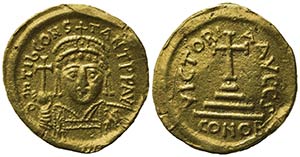 Tiberius II (578-582). AV Solidus (19.5mm, ... 