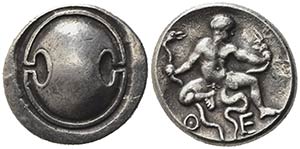 Boeotia, Thebes, c. 405-395 BC. Replica AR ... 
