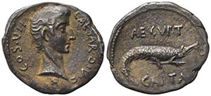 Augustus (27 BC-AD 14). Replica of Denarius ... 