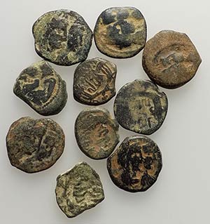 Nabataea, lot of 10 Greek Æ coins, to be ... 
