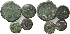 Lot of 4 Greek and Roman Æ coins, to be ... 