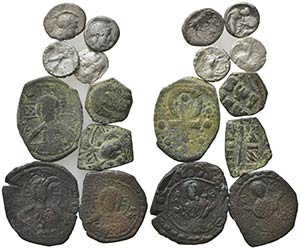 Lot of 9 Greek and Byzantine AR and Æ ... 