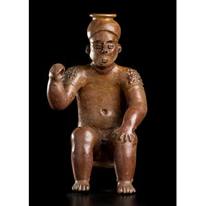 AN ANTHROPOMORPHIC POTTERY SCULPTURE Mexico, ... 