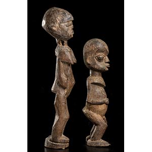 A PAIR OF WOOD FIGURES Africa52 x ... 