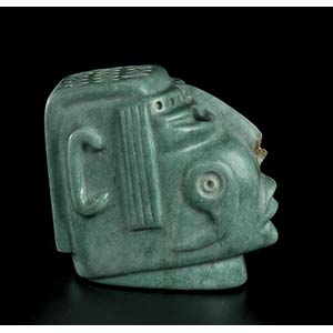 A GREEN JADE HEAD Pre-columbian ... 