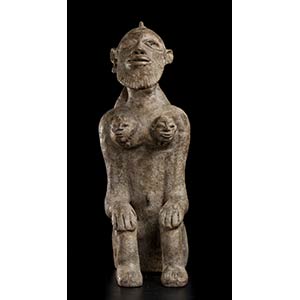 A POTTERY FIGURE Africa28 x 21 ... 