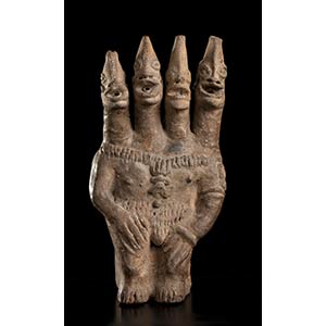 TWO POTTERY SCULPTURES Africa36,5 ... 