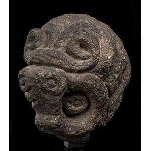 A STONE JAGUAR HEAD Pre-columbian ... 