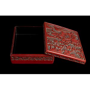 A LACQUERED WOOD BOX China, 20th ... 
