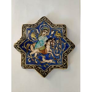 A GLAZED AND ENAMELLED CERAMIC TILE Persia, ... 