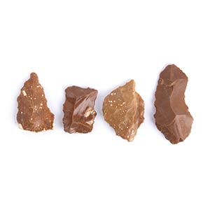 Group of four Paleolithic Flint Chippings, ... 