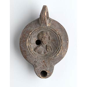 Roman Oil Lamp with frontal Bust; 1st - 3rd ... 