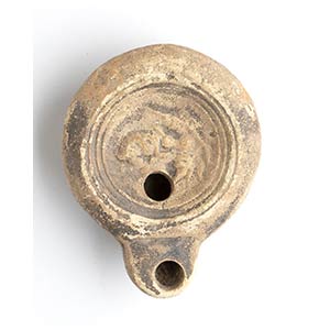 Roman Oil Lamp with Rabbit in the bushes; ... 