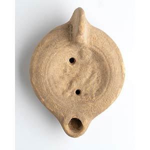 Roman Oil Lamp with a seated figure; 1st - ... 