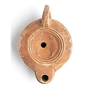 Roman Oil Lamp with two Palm Branches; 1st - ... 