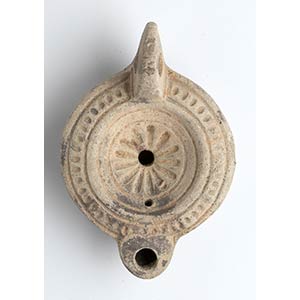 Roman Oil Lamp with Floral motif; 2nd - 3rd ... 