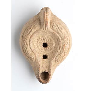 Roman Oil Lamp with Floral motif; 3rd - 5th ... 