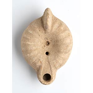 Roman ribbed Oil Lamp, as a fruit; 3rd - 5th ... 