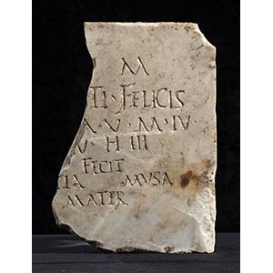Roman marble gravestone with Epigraph; ca. ... 