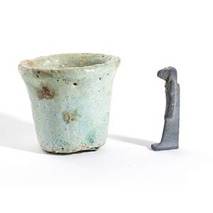 Couple of Egyptian faience items, Late ... 