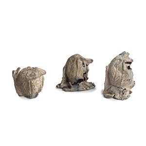 Group of three Roman lead Toys in the shape ... 
