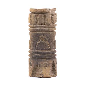 Pre-Columbian terracotta cylindrical ... 