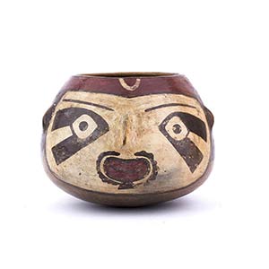 Pre-Columbian Trophy-Head polychrome bowl, ... 