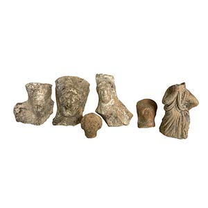 Group of six Greek terracottas ... 