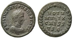 Crispus (Caesar, 316-326). Æ Follis (17mm, ... 