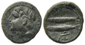 Sicily, Leontinoi, after 210 BC. Æ (13mm, ... 