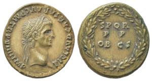 Claudius (41-54). Gilt metal Replica (19mm, ... 