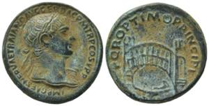 Trajan (98-117). Replica of Æ Sestertius ... 