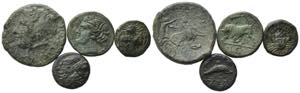 Magna Graecia and Sicily, lot of 4 Æ coins, ... 