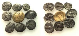 Lot of 9 Greek AR and Æ coins, to be ... 