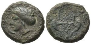 Sicily, Messana, c. 411-408 BC. Æ (18mm, ... 