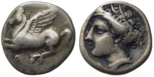 Corinth, c. 350-300 BC. AR Drachm (14mm, ... 